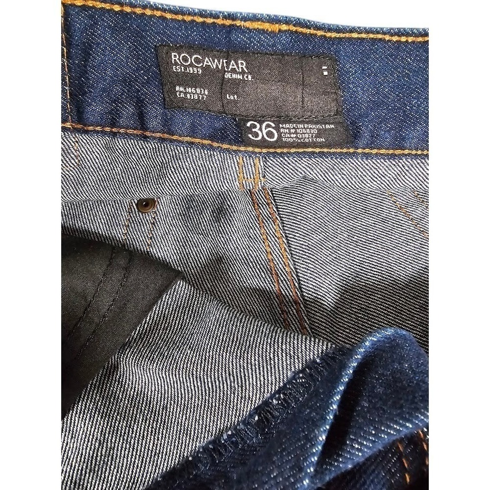 Rocawear‎ Mens Baggy Relaxed Fit Jeans Dark Wash Denim Size 36 Y2K 90s Hip Hop - Picture 4 of 13